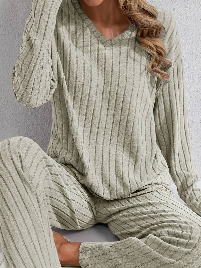 SereniSoft™ Ribbed Loungewear — Elevate Your Comfort, Command Your Confidence Every Day