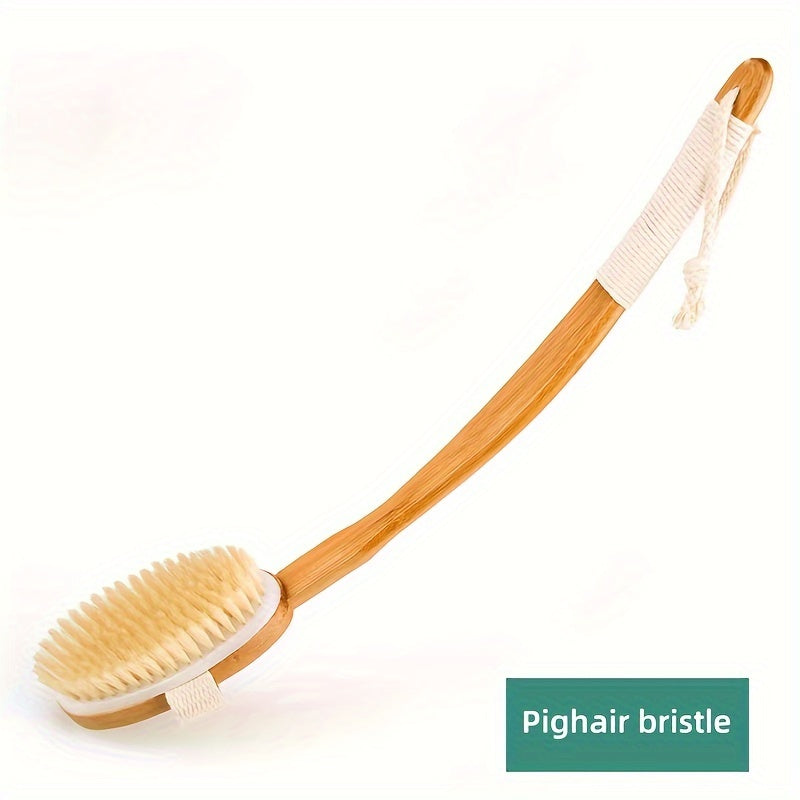Back Scrubber | Natural Boar Bristles | Long Wooden Handle