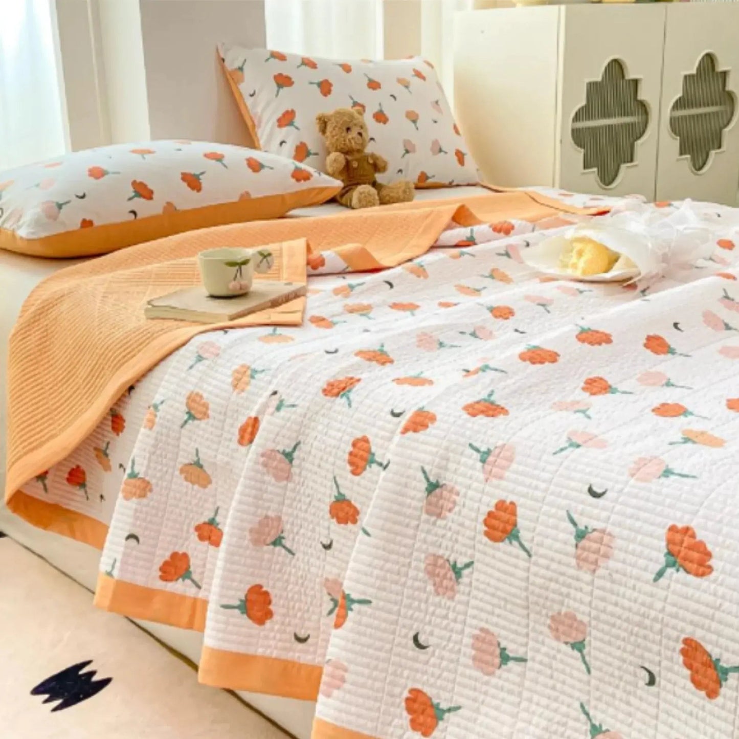 Bedding Set | Floral Microfiber Duvet Set | Hidden Zipper & Corner Ties | Year-Round Comfort