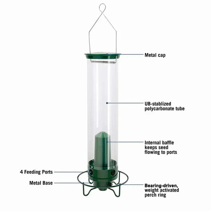 Bird Feeder | Squirrel-Proof Spinning Perch | 5 lb Capacity