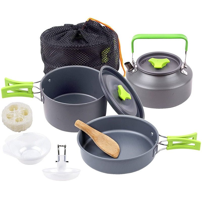 Camping Cookware Kit | Steam, Boil & Fry Multi-Function Set | Lightweight & Durable