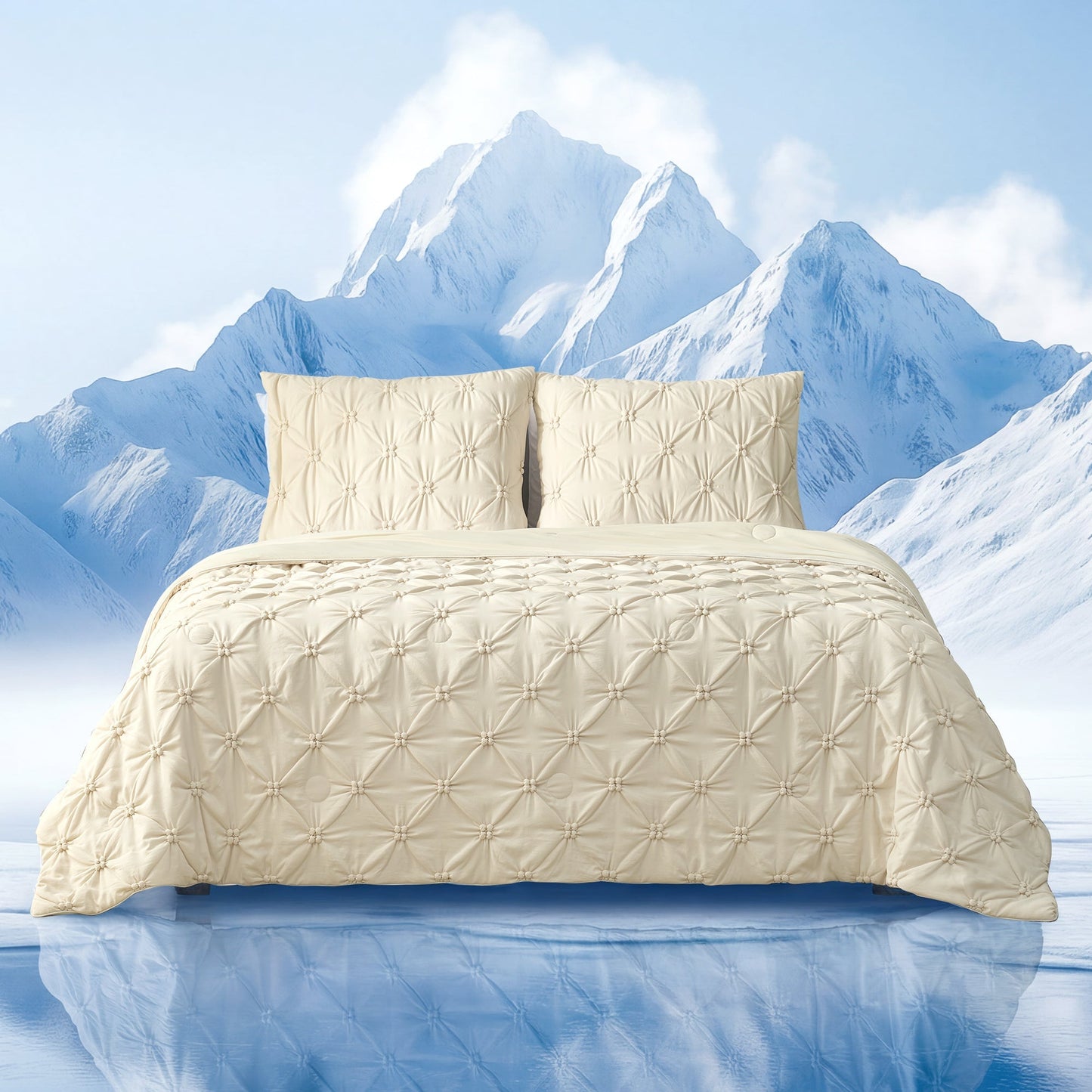 Cooling Comforter for Hot Sleepers | Elegant Pintuck Design | Breathable Lightweight Fabric