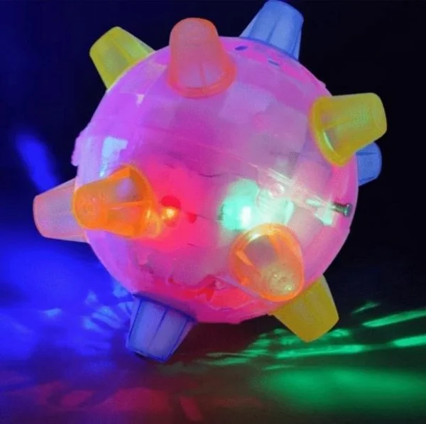 Dog Toy | Interactive Jumping LED Ball | Food-Grade Rubber & Sound | Mental Stimulation