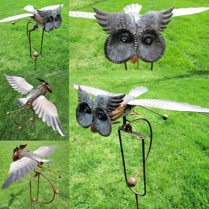 Garden Bird Stake | Animated Flapping Wings | Powder-Coated Metal | Weather-Resistant