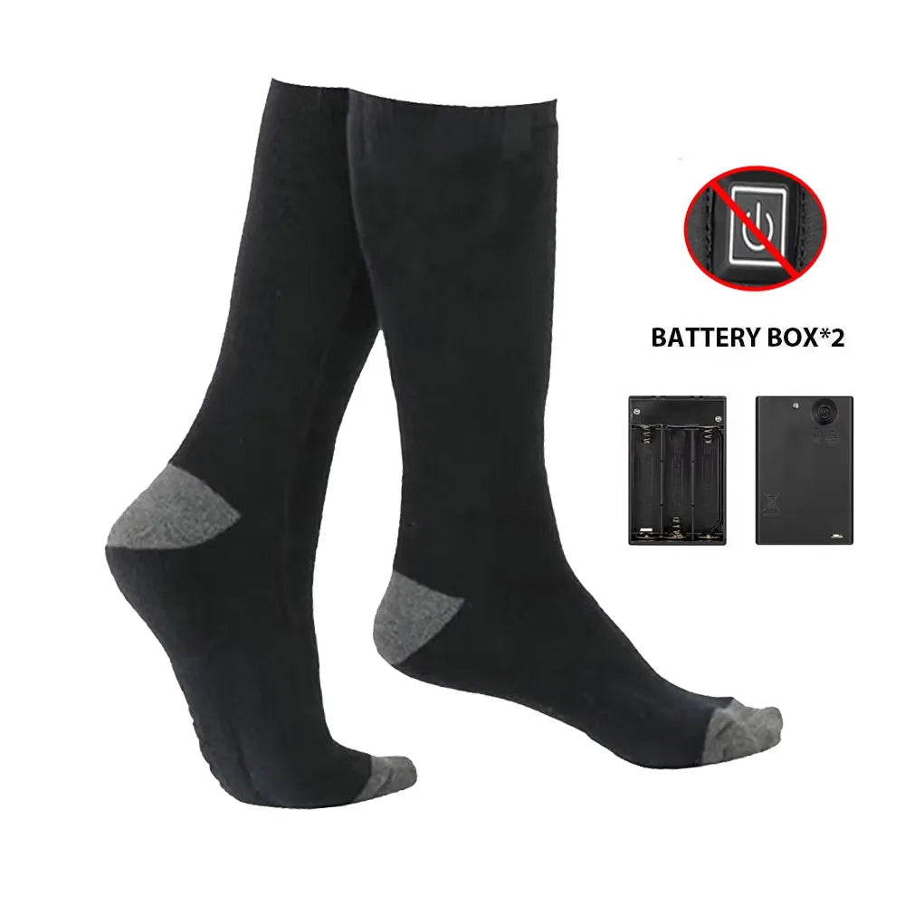 Heated Socks (Unisex) | Battery-Powered Toe & Sole Heating | Cotton Blend