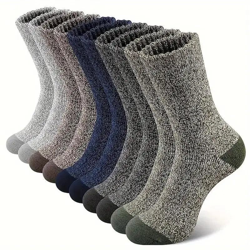 Hiking Socks (Unisex) | Extra Cushioning & Breathable | Merino Wool Blend | 5-Pair Set