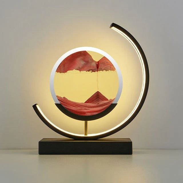 Hourglass Table Lamp | Dynamic Sand Art LED | Iron Base & Acrylic Shade | Relaxing Ambiance