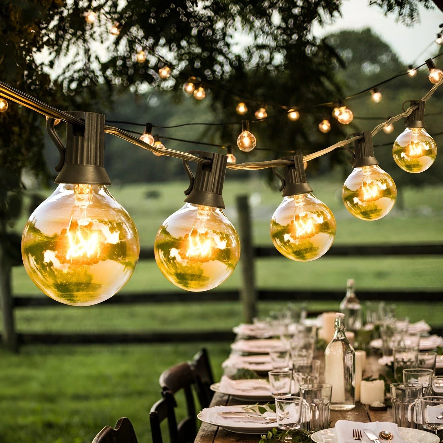 Outdoor String Lights | Warm White LED Ball Design | Waterproof & Energy Efficient | Durable Design