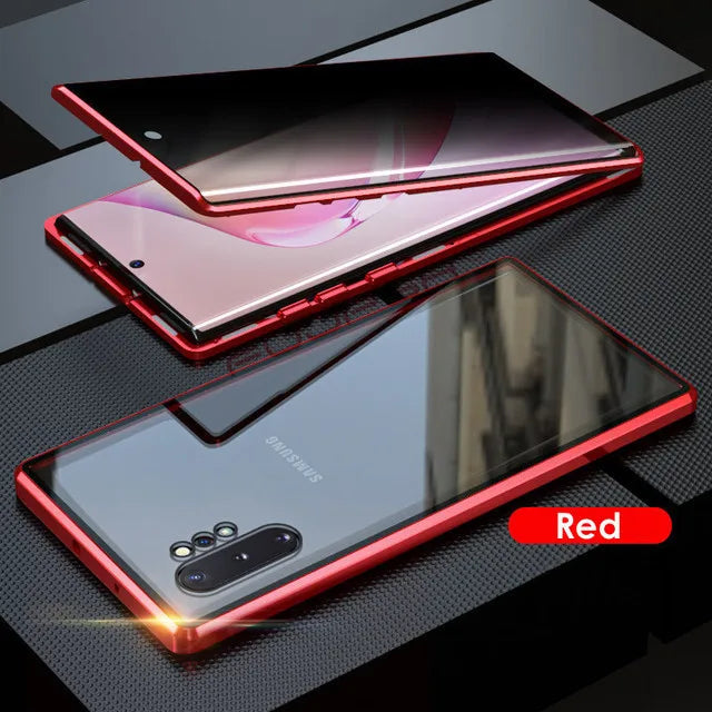 Privacy Phone Case | Magnetic Metal Frame & Tempered Glass | Clear Back & Scratch-Resistant
