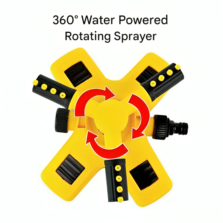 Rotating Lawn Sprinkler | 360° Coverage | Adjustable Spray & Water-Saving Design