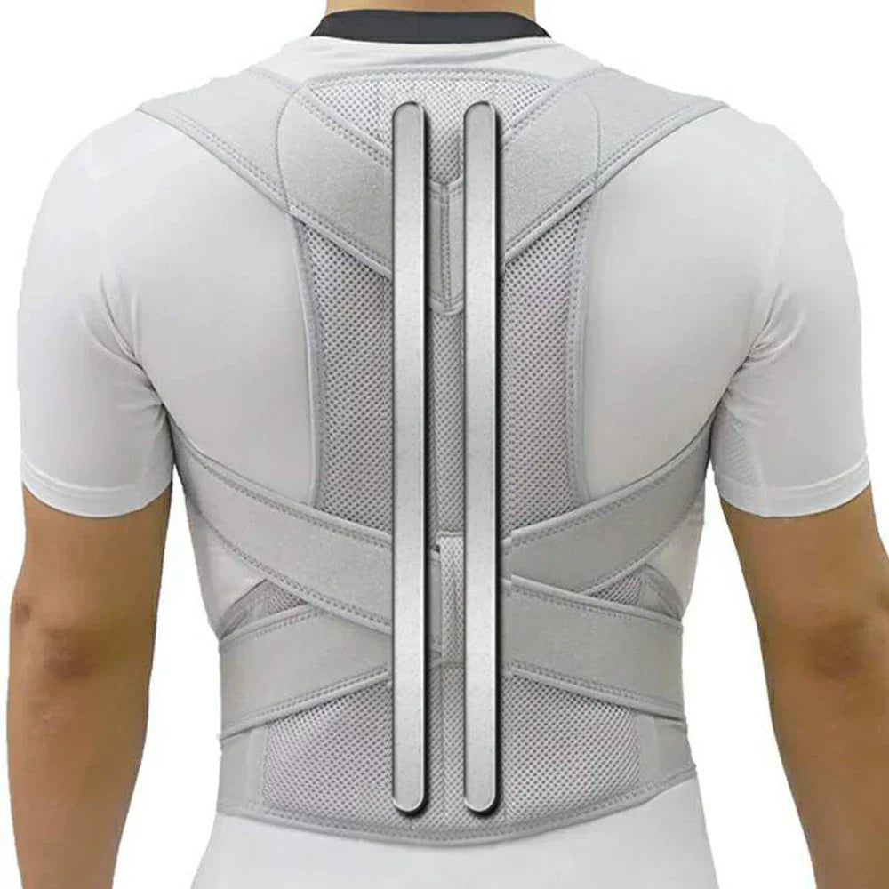 Unisex Lumbar Support Posture Brace | Double Support & Adjustable Straps | Breathable Fabric