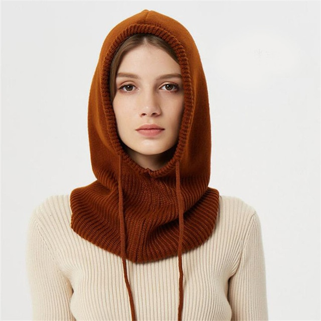 Winter Knit Hat | Hooded Drawstring Design | Wool | Travel-Friendly