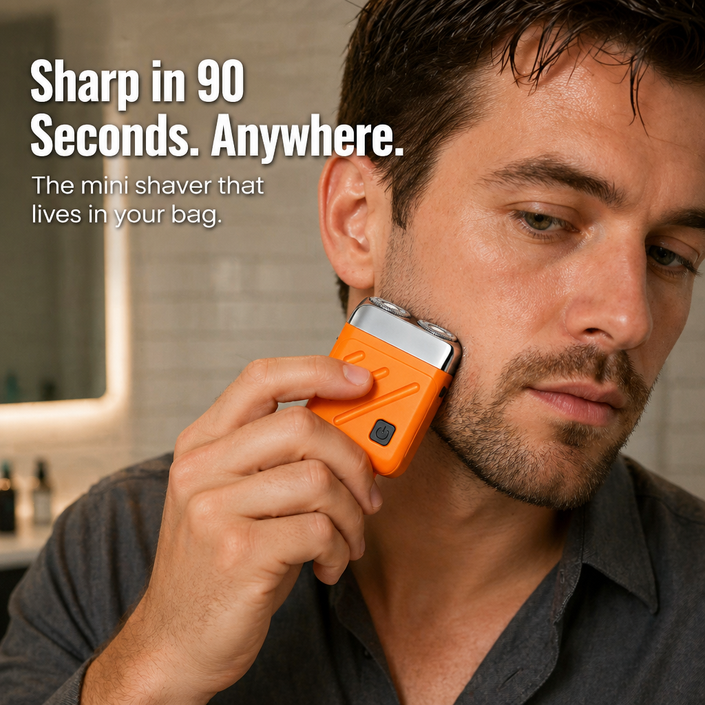 AeroGlide™ Mini Shaver — Defeat 5 O'Clock Shadow in 90 Seconds Anywhere