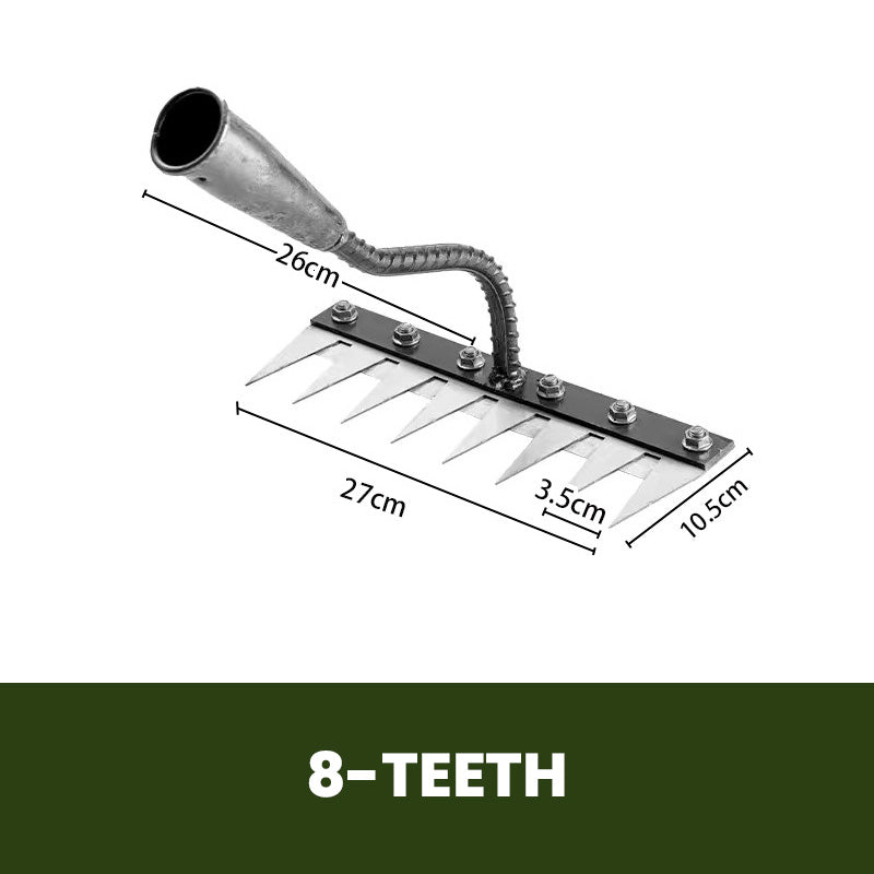 TerraClaw™ Carbon Steel Weed Rake — Slash Weeds Fast While Protecting Every Root for a Thriving Garden