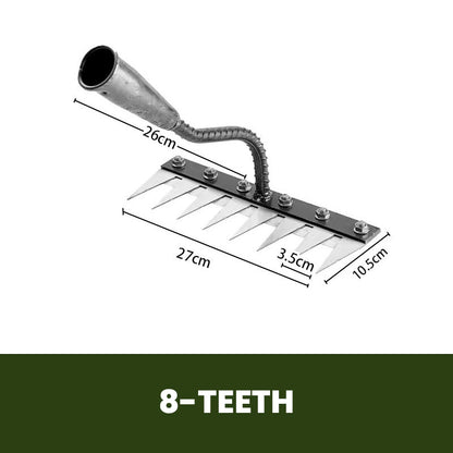 TerraClaw™ Carbon Steel Weed Rake — Slash Weeds Fast While Protecting Every Root for a Thriving Garden