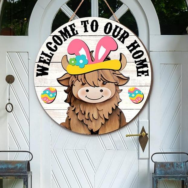 MagneMoo™ Highland Cow Sign — Transform Your Entryway Into a Joyful, Ever-Changing Celebration Centerpiece