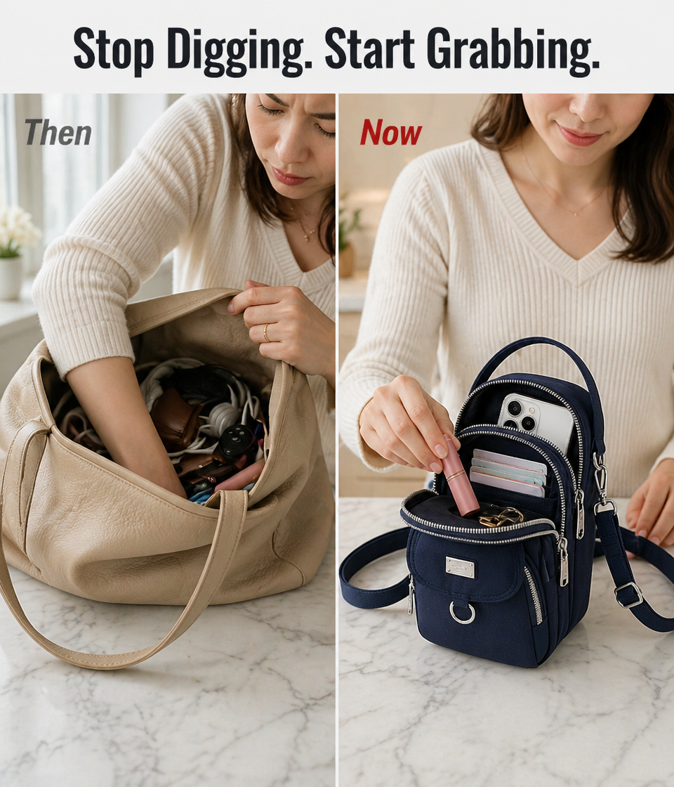 SwiftNest™ Mini Crossbody — Effortless Access and Style that Frees Your Hands and Mind