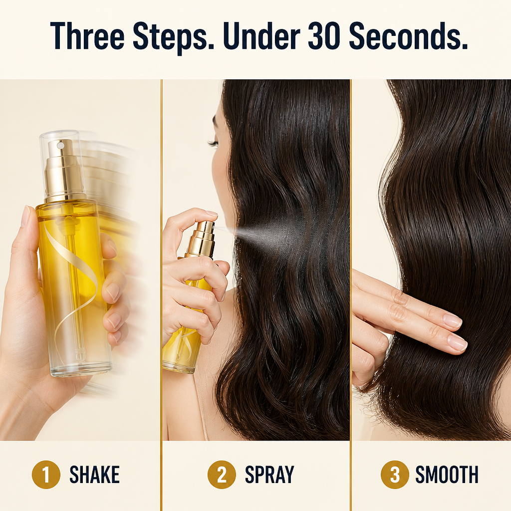 SilkaMist™ — Effortless Shine and Frizz-Free Softness Without the Greasy Roots