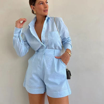 BreezeAura™ Linen Set — Stay Fresh and Flawless in Effortless Summer Cool