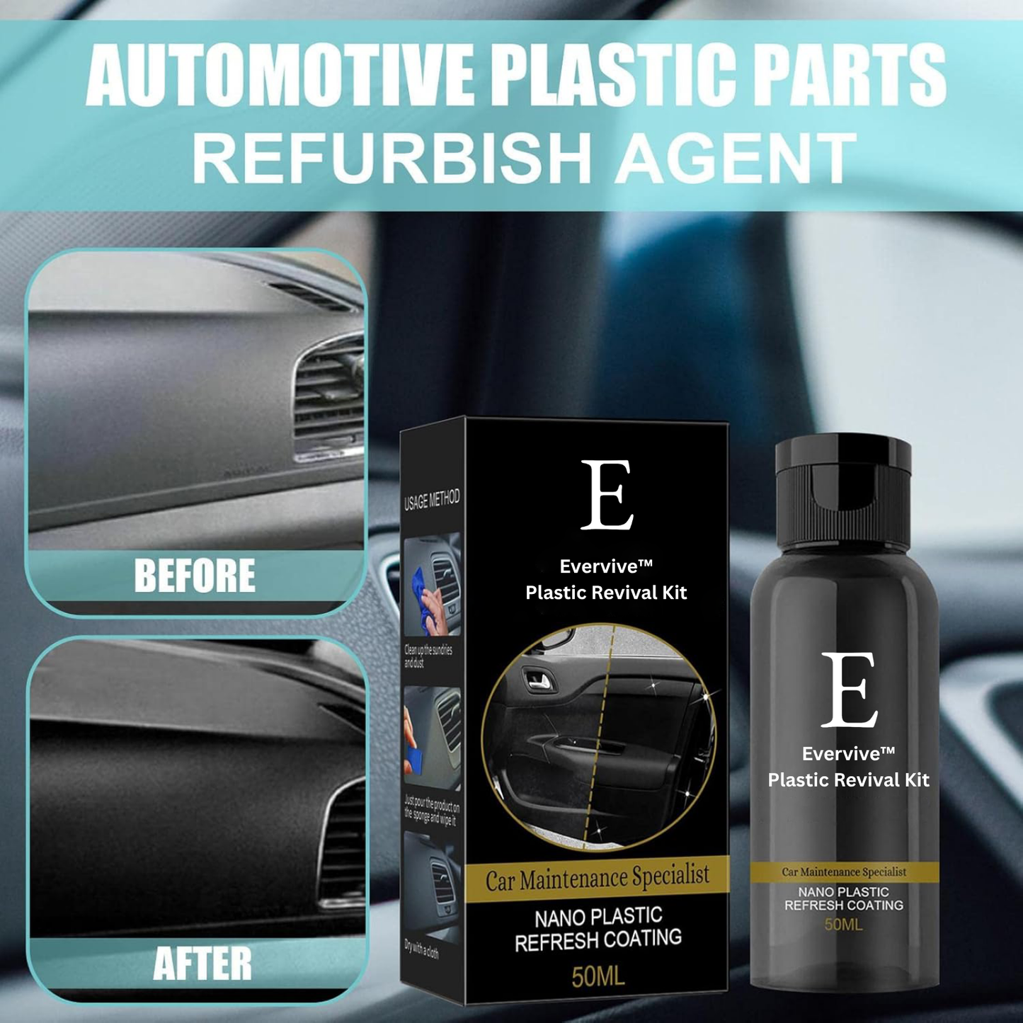 RadiantEdge™ Plastic Revival Kit — Instantly Bring Dull Plastics Back to Deep, Lasting Shine