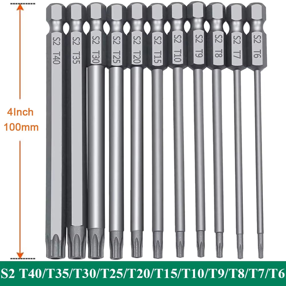 Torx Security Bit Set Tamper-Proof S2 Shock-Resistant Magnetic 11-Piece