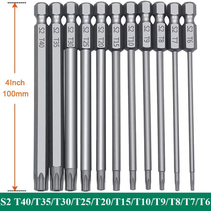 Torx Security Bit Set Tamper-Proof S2 Shock-Resistant Magnetic 11-Piece