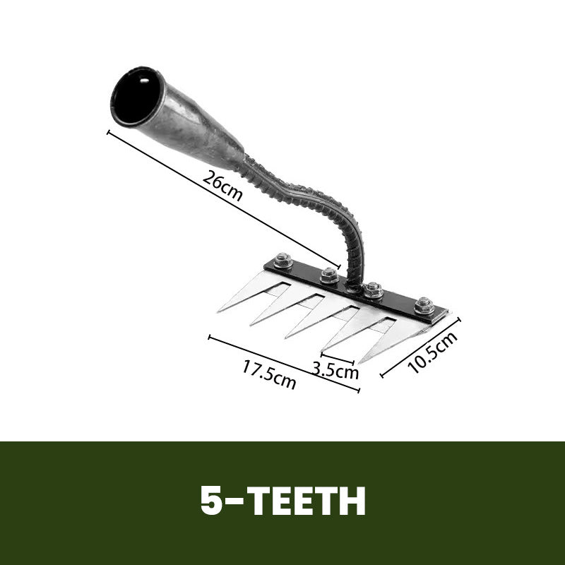 TerraClaw™ Carbon Steel Weed Rake — Slash Weeds Fast While Protecting Every Root for a Thriving Garden