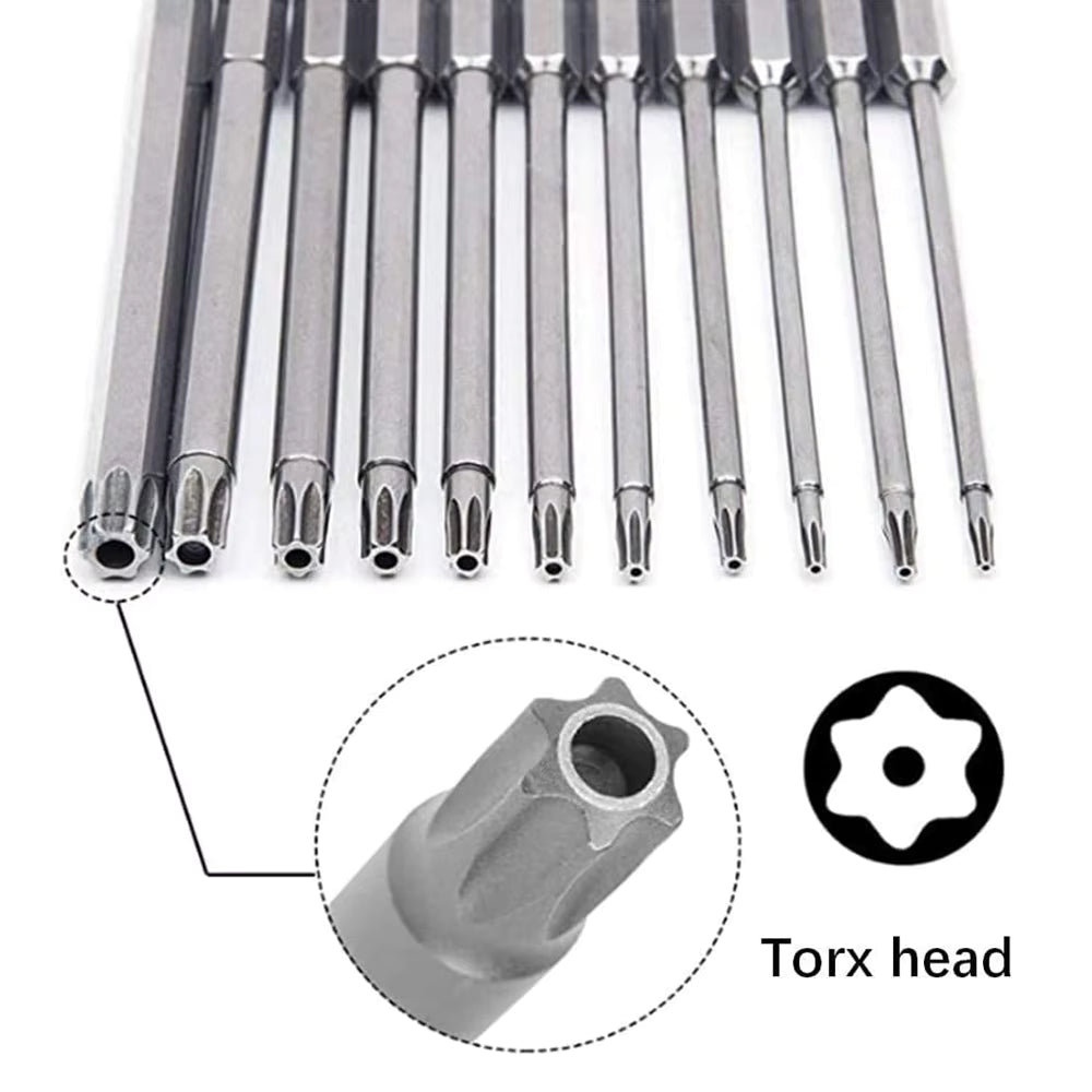Torx Security Bit Set Tamper-Proof S2 Shock-Resistant Magnetic 11-Piece