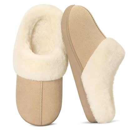 Slippers Faux-Fur Lined Memory Foam & Slip-Resistant