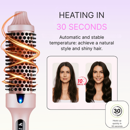 GlideAura™ Ionic Ceramic Heated Brush — Transform Frizz into Silky, Head-Turning Shine Instantly
