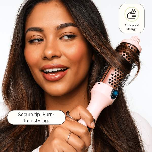 GlideAura™ Ionic Ceramic Heated Brush — Transform Frizz into Silky, Head-Turning Shine Instantly