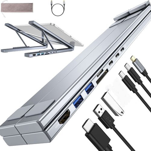 VoltEdge™ 8-Port Docking Station & Adjustable Stand — Crush Neck Pain and Command Your Workspace with Ultimate Power and Focus