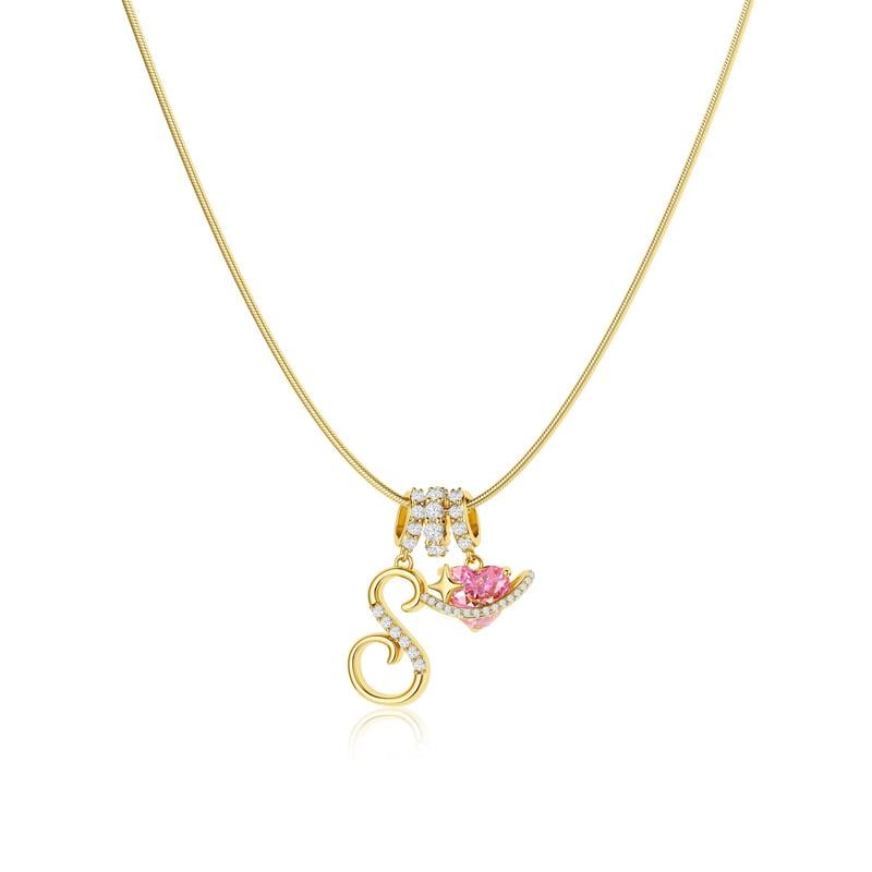 AuraNest™ 3-Layer Initial Necklace — Wear Your Story in Radiant Gold and Effortless Elegance