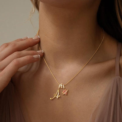 AuraNest™ 3-Layer Initial Necklace — Wear Your Story in Radiant Gold and Effortless Elegance