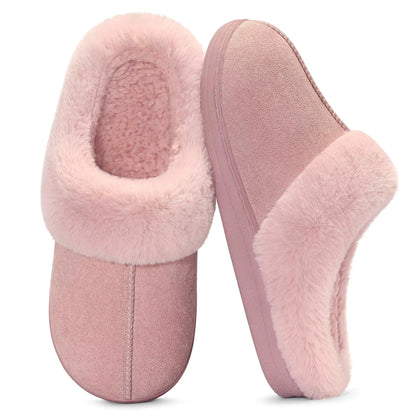 Slippers Faux-Fur Lined Memory Foam & Slip-Resistant