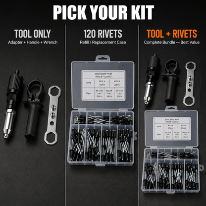 DrillForce™ — Turn Your Drill Into a Rivet-Pulling Powerhouse That Ends Hand Fatigue