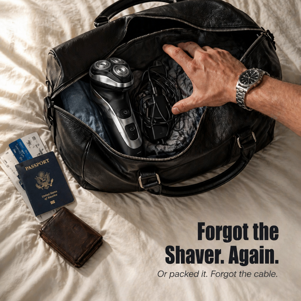 AeroGlide™ Mini Shaver — Defeat 5 O'Clock Shadow in 90 Seconds Anywhere