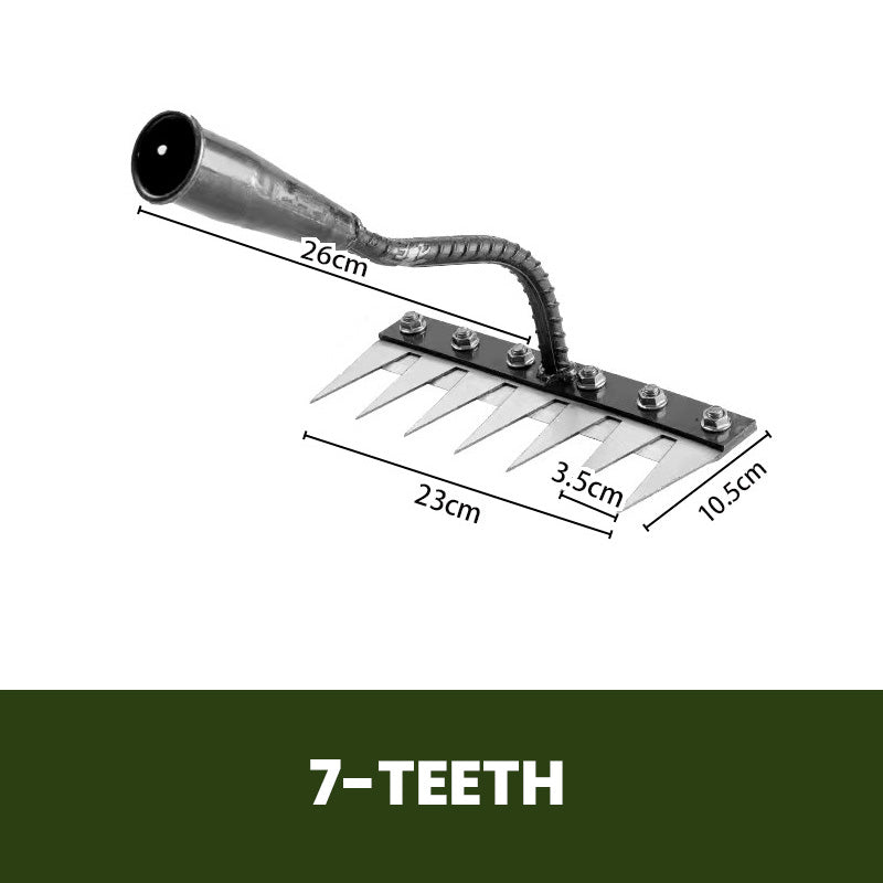 TerraClaw™ Carbon Steel Weed Rake — Slash Weeds Fast While Protecting Every Root for a Thriving Garden