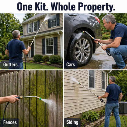 SkySweep™ — Eliminate Gutters, Siding & Upstairs Dirt Without Using a Ladder