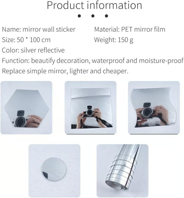 LumiFlex™ Mirror Sheets — Light Up Your Space with Unbreakable Shine and Effortless Style