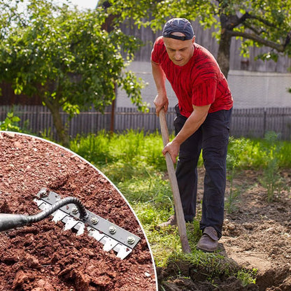 TerraClaw™ Carbon Steel Weed Rake — Slash Weeds Fast While Protecting Every Root for a Thriving Garden