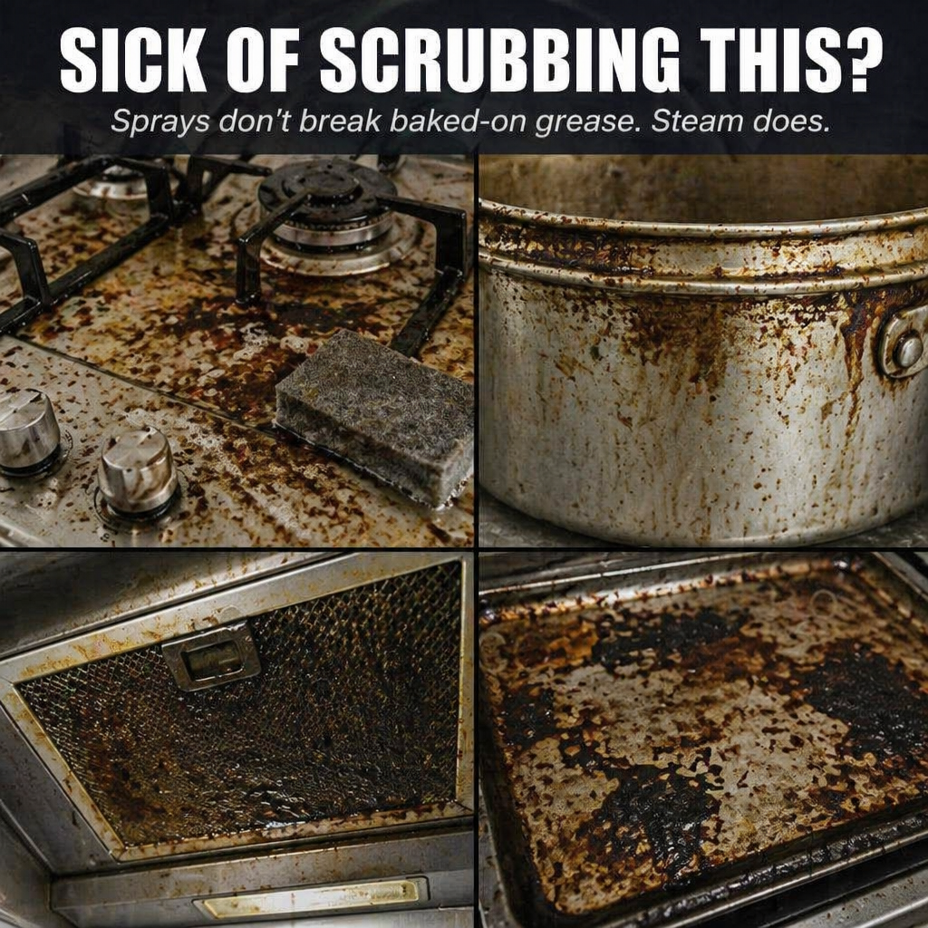 VaporaMax™ — Dissolve Stuck-On Grease Instantly Without Scrubbing or Chemicals