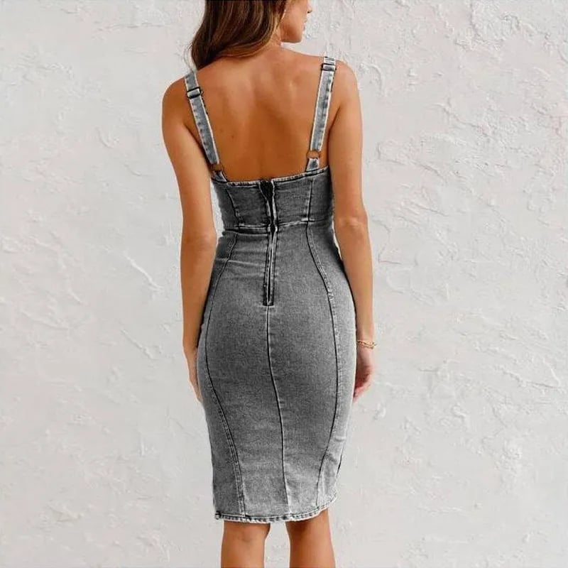 VeroSilk™ Stretch Denim Cami Dress — Unleash Your Curve-Hugging Confidence and Effortless All-Day Comfort