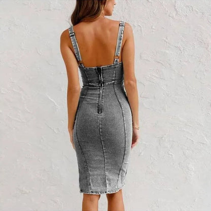 VeroSilk™ Stretch Denim Cami Dress — Unleash Your Curve-Hugging Confidence and Effortless All-Day Comfort