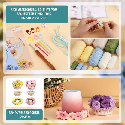 BloomAura™ Crochet Coaster Kit — Craft Vibrant Floral Art That Lights Up Your Home and Heart