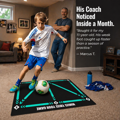 StrideMaster™ — Practice Genuine Match Footwork Directly on Your Living Room Floor