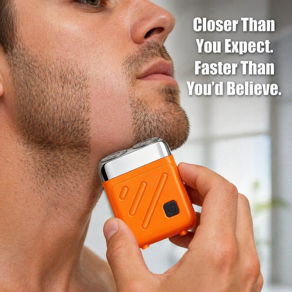 AeroGlide™ Mini Shaver — Defeat 5 O'Clock Shadow in 90 Seconds Anywhere