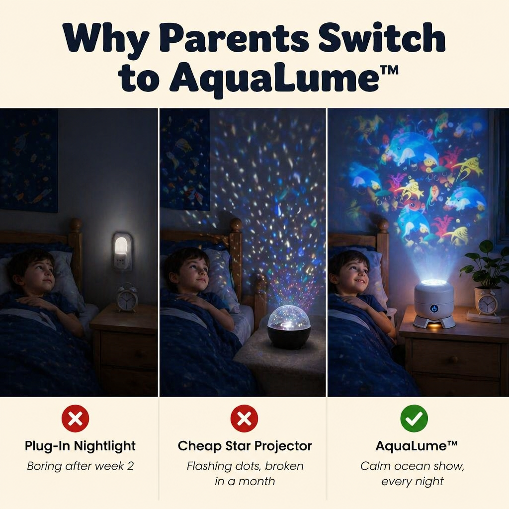 AquaLume™ — Soothe Restless Sleep with a Living Underwater Light Display