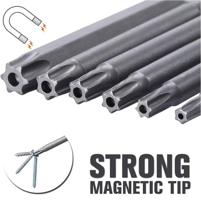 Torx Security Bit Set Tamper-Proof S2 Shock-Resistant Magnetic 11-Piece