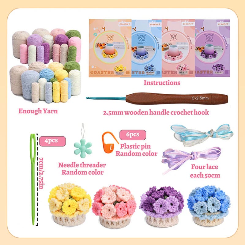 VividBloom™ DIY Crochet Kit — Transform Your Table into a Blooming Masterpiece of Joy and Color